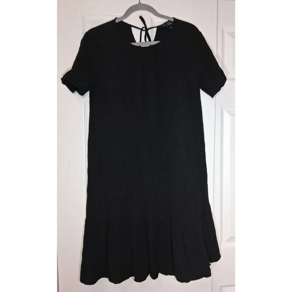 And other stories womens size 4 small linen dress peplum shift sundress